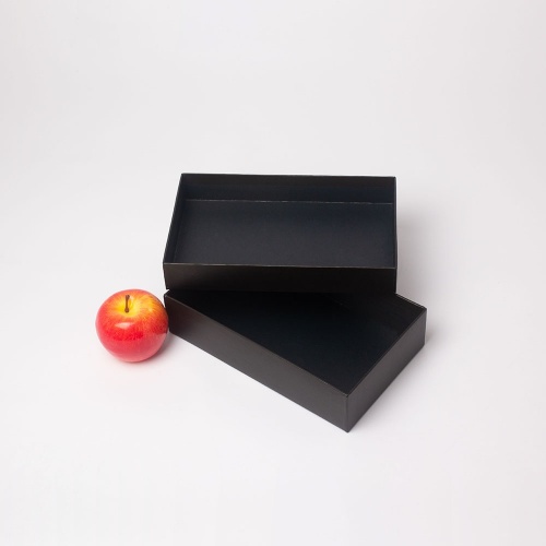 Коробка крышка-дно 25х6х15, черный, мелованная бумага
