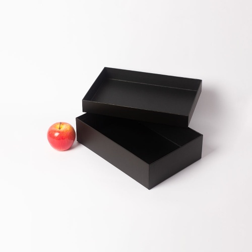 Коробка крышка-дно 30х8х20,черный, мелованная бумага 125гр
