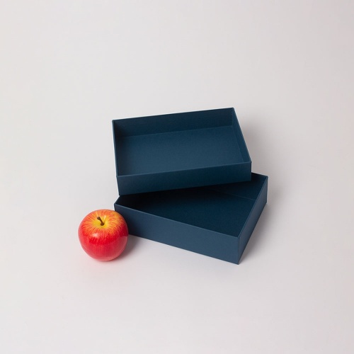 Коробка крышка-дно 21х6х15, тёмно-синий, дизайнерская бумага
