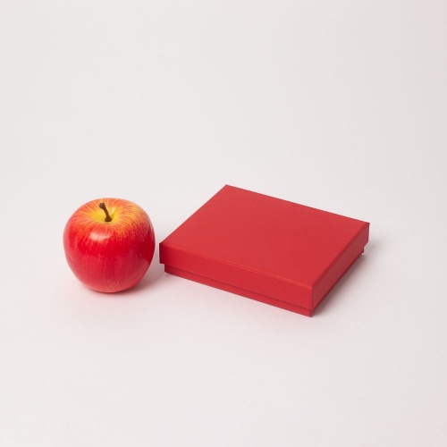 Коробка крышка-дно 14x3x11, красный, дизайнерская бумага