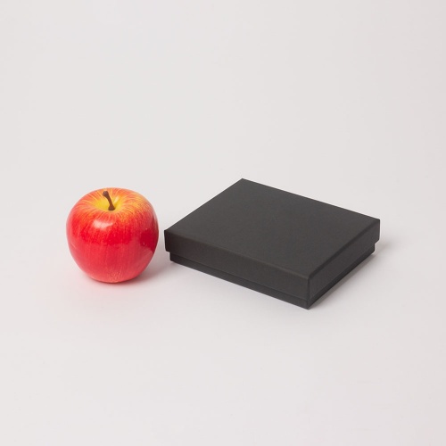 Коробка крышка-дно 14x3x11, чёрный, дизайнерская бумага