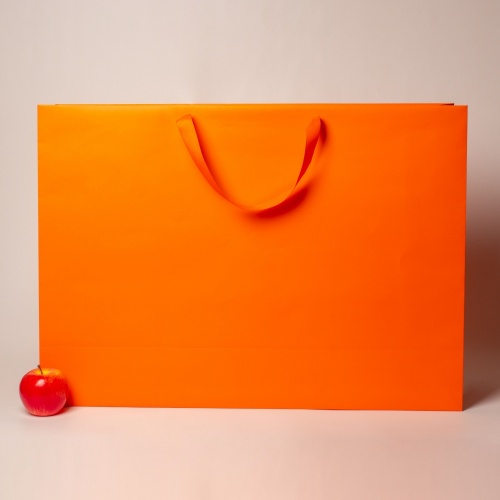 Пакет 70x50x20, оранжевый, меловка