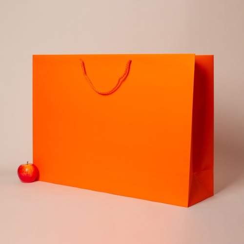 Пакет 70x50x20, оранжевый, меловка
