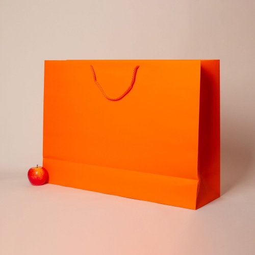 Пакет 70x50x20, оранжевый, меловка