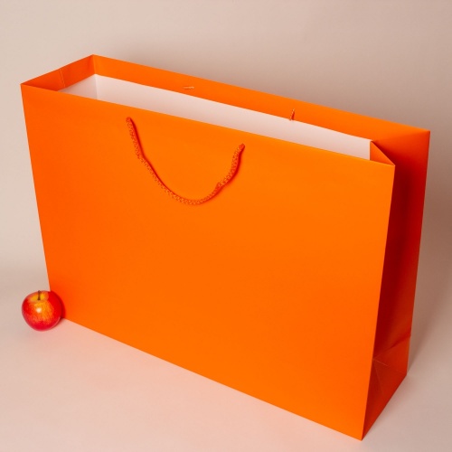 Пакет 70x50x20, оранжевый, меловка