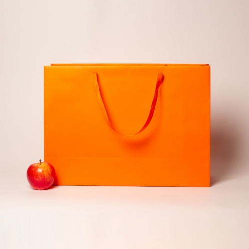 Пакет 47х34х16, оранжевый, меловка