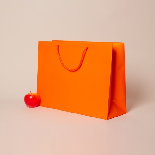 Пакет 47х34х16, оранжевый, меловка