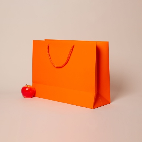 Пакет 47х34х16, оранжевый, меловка