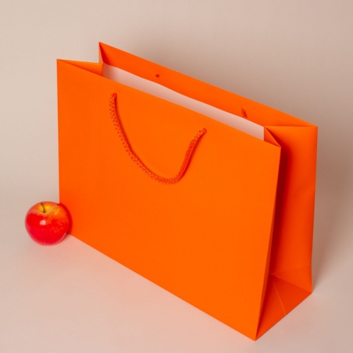 Пакет 47х34х16, оранжевый, меловка