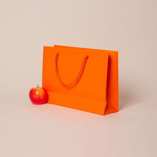 Пакет 35x25x10, оранжевый, меловка