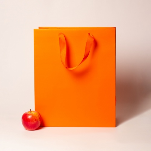 Пакет 33x40x16 оранжевый, меловка