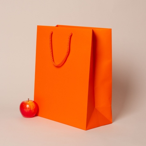 Пакет 33x40x16 оранжевый, меловка