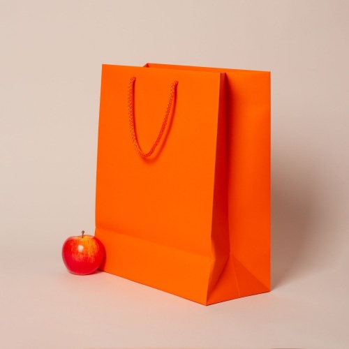 Пакет 33x40x16 оранжевый, меловка