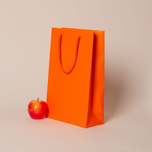 Пакет 23х36х10, оранжевый, меловка