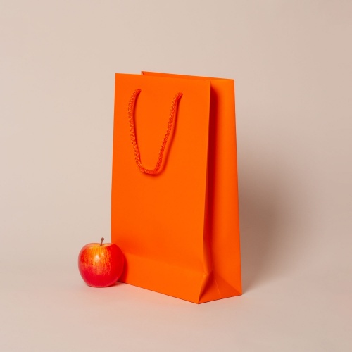 Пакет 23х36х10, оранжевый, меловка