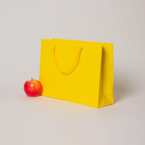 Пакет 35x25x10, желтый, меловка