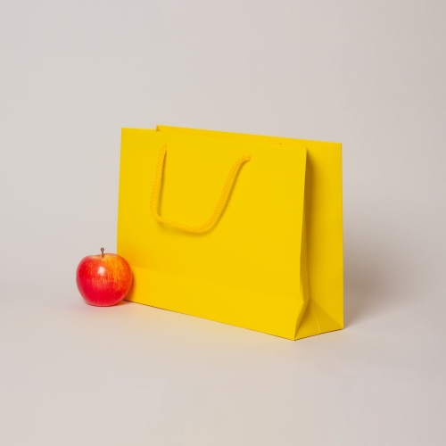 Пакет 35x25x10, желтый, меловка