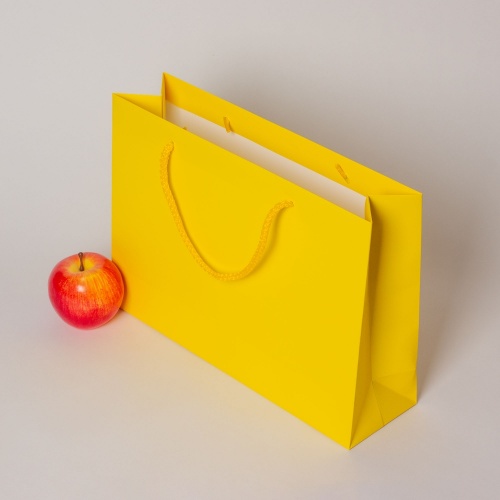 Пакет 35x25x10, желтый, меловка