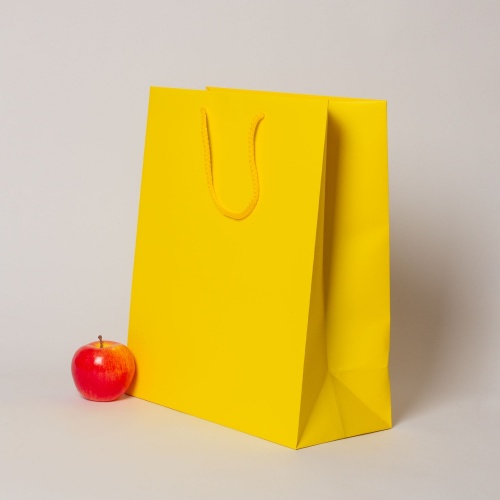 Пакет 33x40x16 желтый, меловка