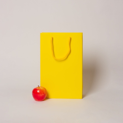 Пакет 23х36х10, желтый, меловка