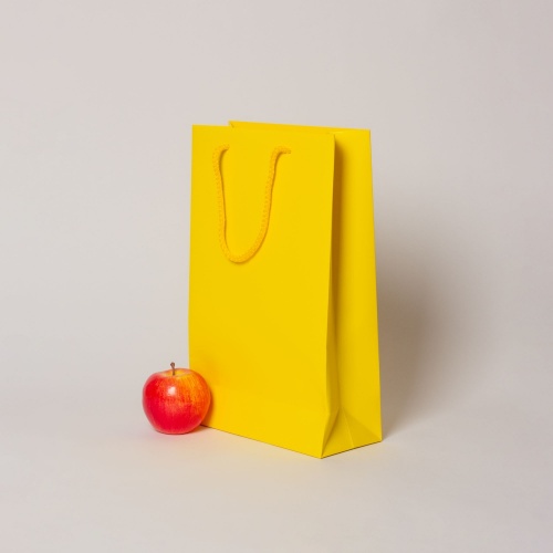 Пакет 23х36х10, желтый, меловка