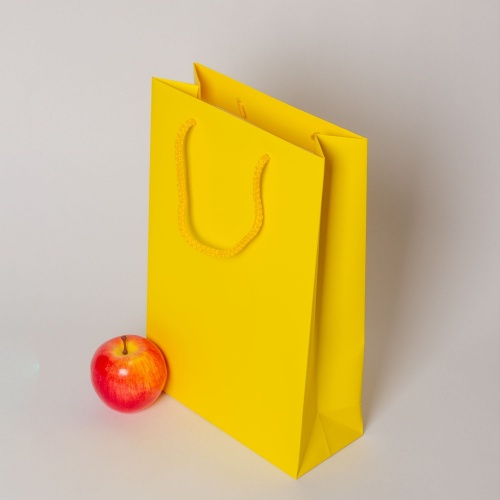 Пакет 23х36х10, желтый, меловка