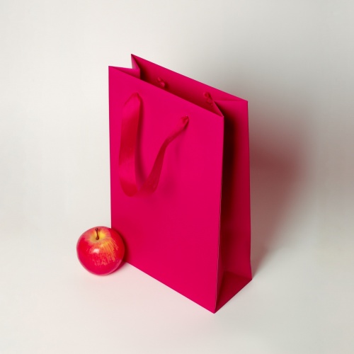 Пакет 23х36х10, пурпурный, меловка