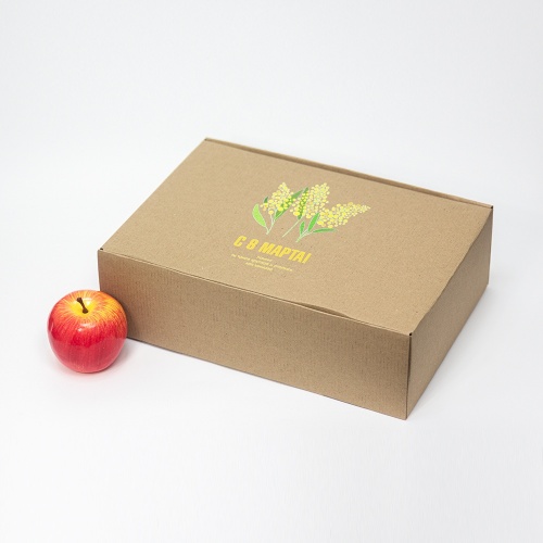 Коробка самосборная с откидной крышкой 22х10х33, Т23Е бур/бур, «Мимоза», бурый