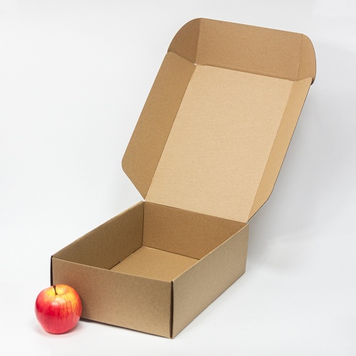 Коробка самосборная с откидной крышкой 22х10х33, Т23Е бур/бур, «С Днем защитника отечества», бурый