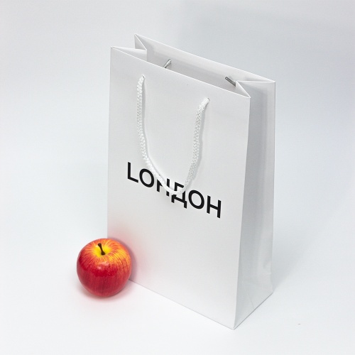 Пакет 23x36x10, белый, меловка "Lондон"