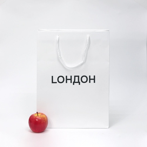 Пакет 30x40x13, белый, меловка "Lондон"