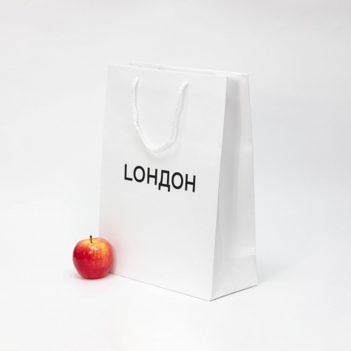 Пакет 30x40x13, белый, меловка "Lондон"