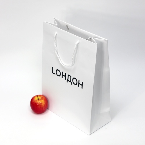 Пакет 30x40x13, белый, меловка "Lондон"