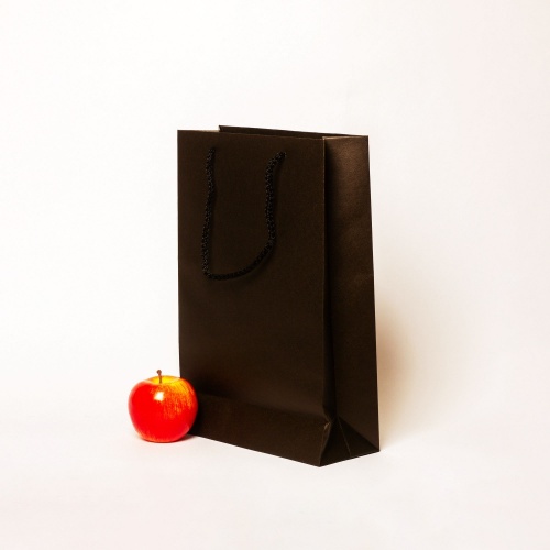 Пакеты бумажные, 23x36x10, черный С Днем рождения