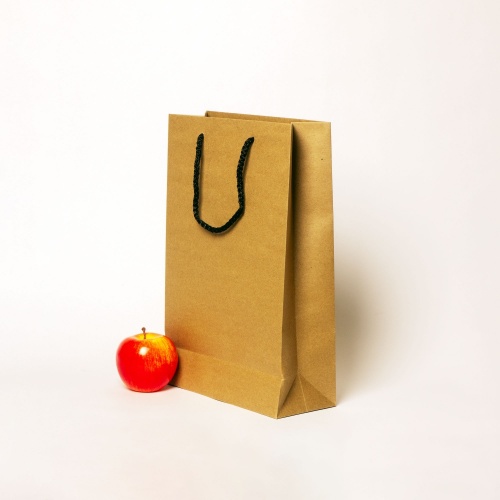 Пакеты бумажные, 23x36x10, коричневый "С Днем рождения"