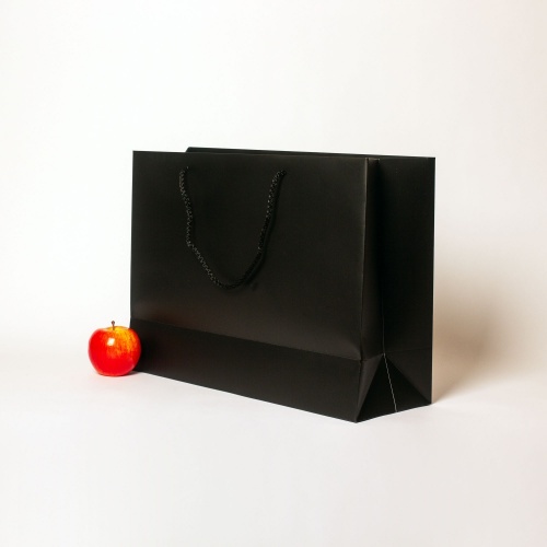 Пакеты бумажные, 47x34x16, черный матовый С Днем рождения