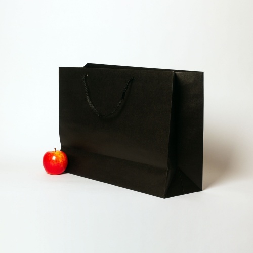 Пакеты бумажные, 47x34x16, черный С Днем рождения