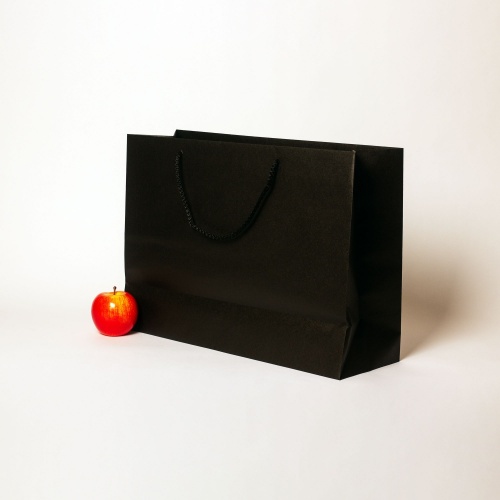 Пакеты бумажные, 47x34x16, черный "С Днем рождения"