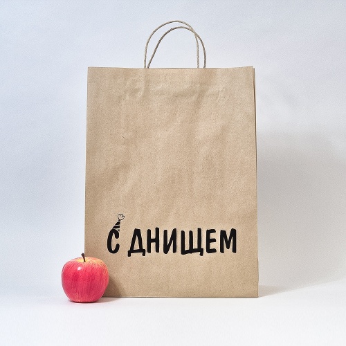 Пакеты бумажные, 30x40x13, коричневый С Днищем