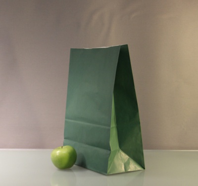 Пакет крафт ribbed, 27x40x15, зеленый, без ручек