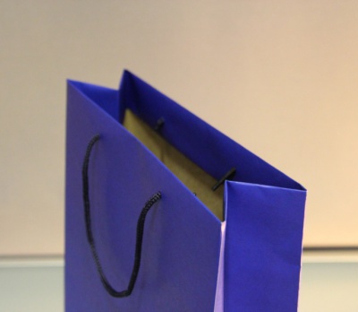Пакет 25x36x10, синий, плотный крафт