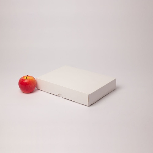 Картонные коробки 30х5х20см, цвет - белый, материал - картон, ламинация - матовая, фото 2 