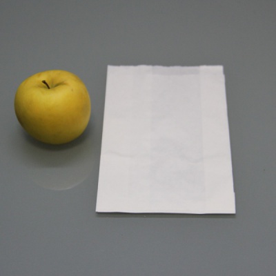 Пакеты бумажные 24х14х6см, цвет - белый, материал - тонкий крафт, ламинация - без ламинации, фото 1 (вид спереди)